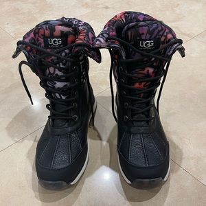 Ugg New Adirondack Graffiti Black Womens Boots